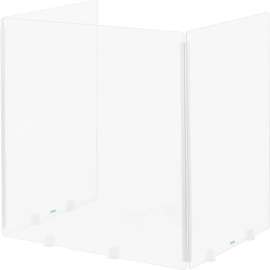 Interion Tri-Fold Acrylic Desk Shield, 22"W x 16"D x 24"H, Clear