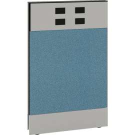 Interion Modular Partition Base Panel with Desktop Raceway Power, 24"W x 38"H, Blue