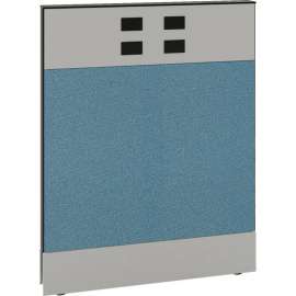 Interion Modular Partition Base Panel with Desktop Raceway Power, 30"W x 38"H, Blue