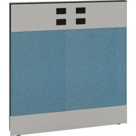 Interion Modular Partition Base Panel with Desktop Raceway Power, 36"W x 38"H, Blue