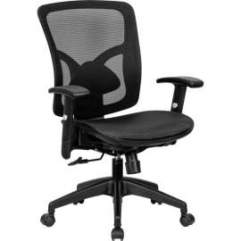 Interion All-Mesh Office Chair with Lumbar Support, Black