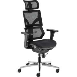 Interion Mesh Back Chair with Seat Slider & Headrest, Black