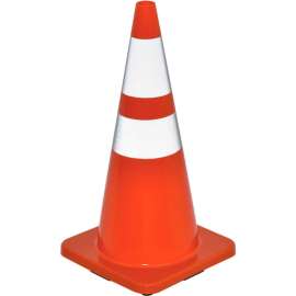 Global Industrial 28" Traffic Cone, Reflective, Solid Orange Base, 7 lbs.