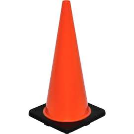 Global Industrial 28" Traffic Cone, Non-Reflective, Black Base, 7 lbs