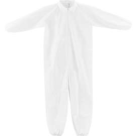 Global Industrial Disposable Microporous Coverall, Elastic Wrists/Ankles, White, 2XL, 25/Case