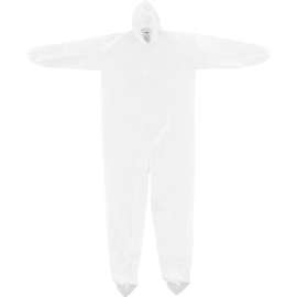 Global Industrial Disposable Microporous Coverall Elastic Hood & Boots White XL 25/Case