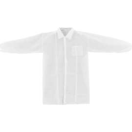 Global Industrial Disposable Polypropylene Lab Coat, 1 Pocket, Elastic Wrists, 2XL, 25/Case