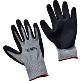 Global Industrial Ultra-Grip Foam Nitrile Coated Gloves, Gray/Black, Small, 1-Pair