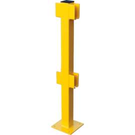 Global Industrial Steel Lift-Out Guard Rail In-Line Post, Double-Rail, 42"H, Yellow