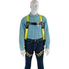 Miller H13110022 Full Body Harness, Back D Ring, Tongue Leg Strap, Black/Yellow
