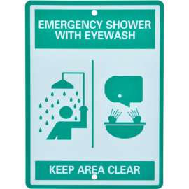 Global Industrial Emergency Eyewash/Shower Station Sign, Replacement