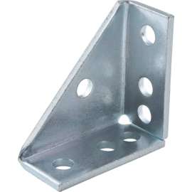 Global Industrial 1-5/8" 90° Gusseted Fitting P2484eg, 7 Hole, Electro-Galvanized