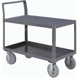 Global Industrial Service Cart w/2 Shelves, 1200 lb. Capacity, 60"L x 30"W x 31"H, Gray