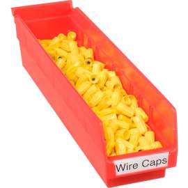 Akro-Mils Plastic Nesting Storage Shelf Bin 30128 - 4-1/8"W x 17-7/8"D x 4"H Red