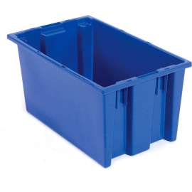 Akro-Mils Nest & Stack Tote 35200 - 19-1/2"L x 13-1/2"W x 8"H, Blue
