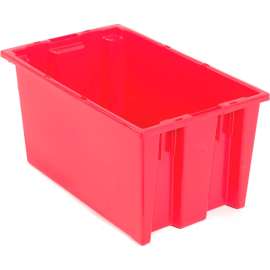 Global Industrial Stack and Nest Storage Container SNT200 No Lid 19-1/2 x 13-1/2 x 8, Red