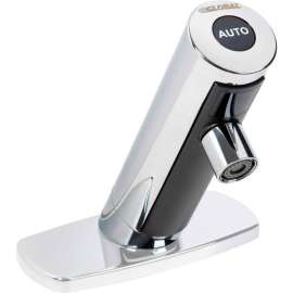 Global Industrial Deck Mounted Sensor Faucet With Trim Plate, 1 GPM, Chrome