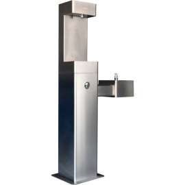 Global Industrial Outdoor Drinking Fountain with Bottle Filler, Stainless