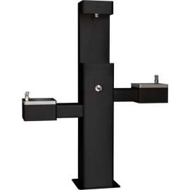Global Industrial™ Outdoor Bi-Level Drinking Fountain with Bottle Filler, Black