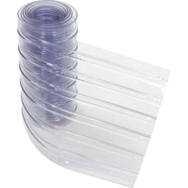 Replacement 12" x 10' Scratch Resistant Ribbed Clear Strip for Strip Curtains