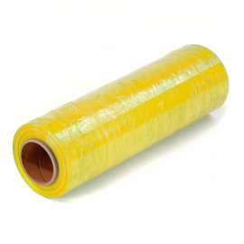Western Plastic Stretch Wrap, Blown, 80 Gauge, 18"Wx1500'L, Yellow