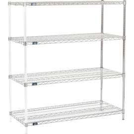 Nexel Shelving Wire Shelving Add-On Unit, 54"W x 21"D x 54"H