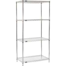 Nexel Shelving Wire Shelving Starter Unit, 42"W x 21"D x 74"H