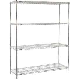 Nexel Shelving Wire Shelving Starter Unit, 72"W x 21"D x 86"H