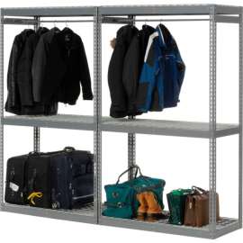 Global Industrial Boltless Luggage Garment Double Rack - 96"W x 24"D x 84"H