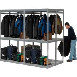 Global Industrial Boltless Luggage Garment Double Rack - 96"W x 48"D x 84"H