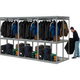 Global Industrial Boltless Luggage Garment Triple Combo Rack - 144"W x 48"D x 84"H