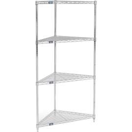 Nexel Shelving Corner Wire Shelving 24"W x 18"D x 74"H