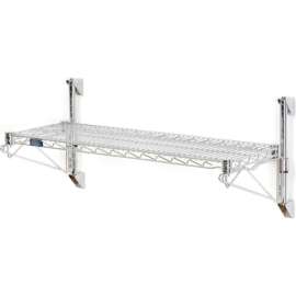 Nexel Chrome Wall Mount Wire Shelving 42"W x 18"D x 14"H 1 - Shelf Starter