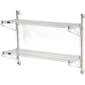 Nexel Chrome Wall Mount Wire Shelving 42"W x 14"D x 34"H 2 - Shelf Starter