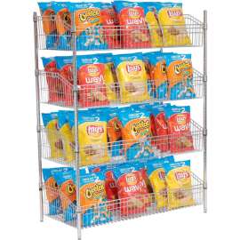 Nexel Shelving Wire Shelf Basket Starter Unit, 48"W x 24"D x 63"H