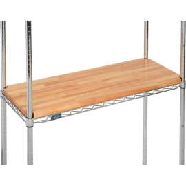Hardwood Deck Overlay for Wire Shelving 48"W x 14"D x 1"Thick