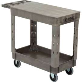 Global Industrial Flat Top Utility Cart w/2 Shelves, 38"L x 17-1/2"W x 32-1/2"H, Gray