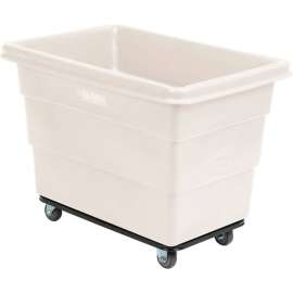 Global Industrial Plastic Bulk Box Truck, 8 Bushel, Steel Chassis Base White