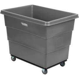 Global Industrial Plastic Bulk Box Truck, 16 Bushel, Steel Chassis Base Gray