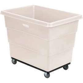 Global Industrial Plastic Bulk Box Truck, 16 Bushel, Steel Chassis Base White