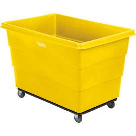 Global Industrial Plastic Bulk Box Truck, 20 Bushel, Steel chassis Base Yellow