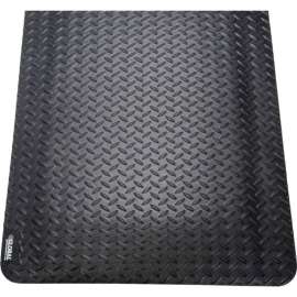 Global Industrial Diamond Plate Ergonomic Mat, 15/16" Thick, 4'W x 6'L, Black