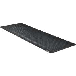 Global Industrial Diamond Plate Ergonomic Mat, 15/16" Thick, 2'W x 6'L, Black