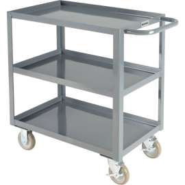 Global Industrial Steel Utility Cart w/3 Tray Shelves, 1200 lb. Capacity, 30"L x 18"W x 35"H