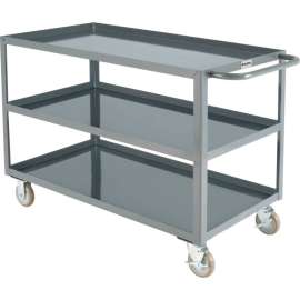 Global Industrial Steel Utility Cart w/3 Tray Shelves, 1200 lb. Capacity, 48"L x 24"W x 35"H