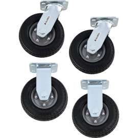 Global Industrial 6" Pneumatic Caster Kit For 6-8BU Plastic Bulk Box Truck, 2 Swivel/2 Rigid