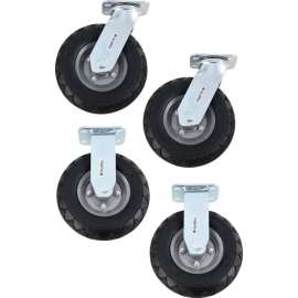 Global Industrial 8" Pneumatic Caster Kit For 12-20BU Plastic Bulk Box Truck, 2 Swivel/2 Rigid