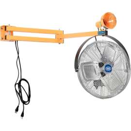 Global Industrial Double Arm Dock Light w/ 18" 3-Speed Fan, 40" Reach, Par38 Bulb Compatible