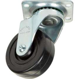 Medium Duty Swivel Plate Caster 3-1/2" Soft Rubber Wheel 200 Lb. Capacity