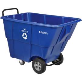 Global Industrial Standard Duty Plastic Recycling Tilt Truck,1/2 Cu. Yd. Cap,850 Lbs. Cap,Blue